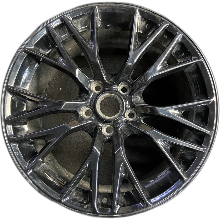 19" CORVETTE 15 front, 19x10, cast logo , black Original OEM Wheel Rim - Front View