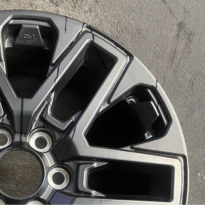 20" SEQUOIA 23-25 20x8 open spoke 6 spoke matte black Original OEM Wheel Rim - Close-Up Detail