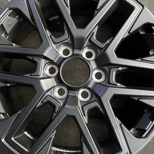 20" SEQUOIA 23-25 20x8 open spoke 6 spoke matte black Original OEM Wheel Rim - Angle View
