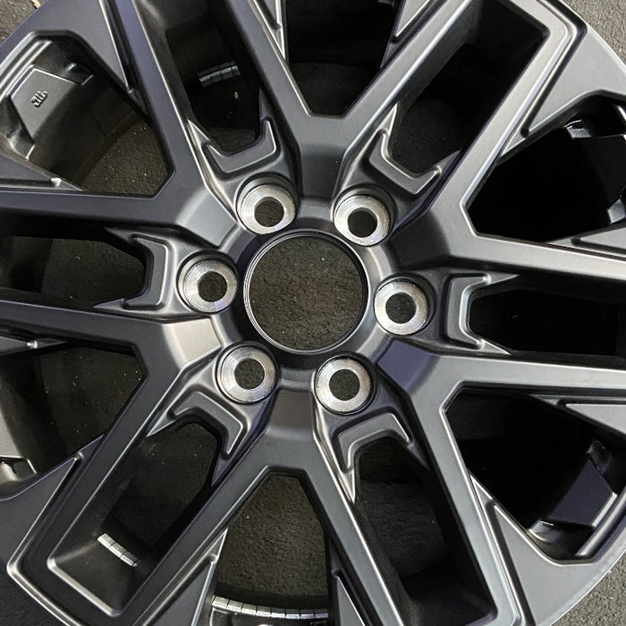 20" SEQUOIA 23-25 20x8 open spoke 6 spoke matte black Original OEM Wheel Rim - Angle View