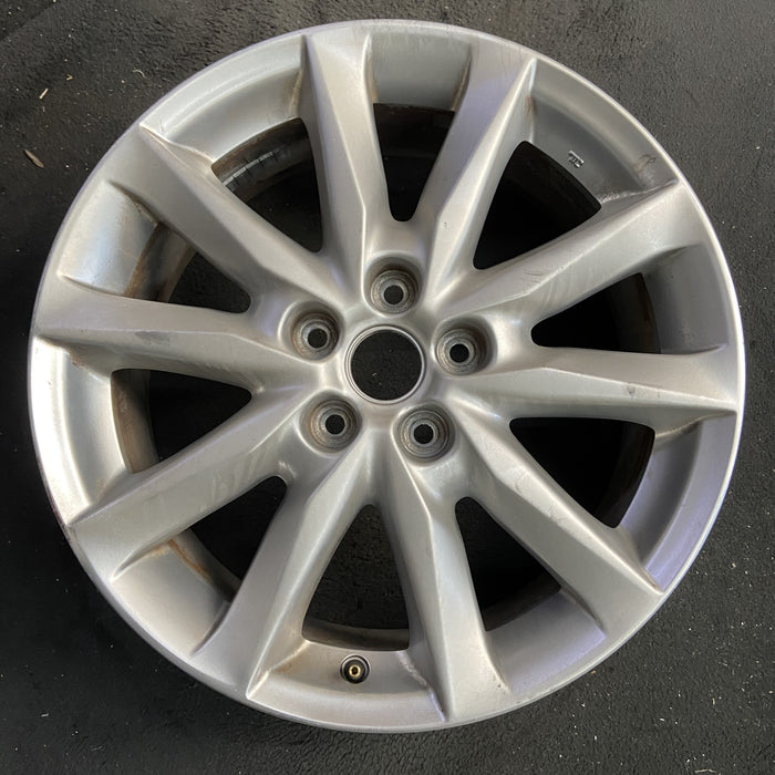 18" MAZDA 3 17-18 18x7 , bright silver Original OEM Wheel Rim - Angle View