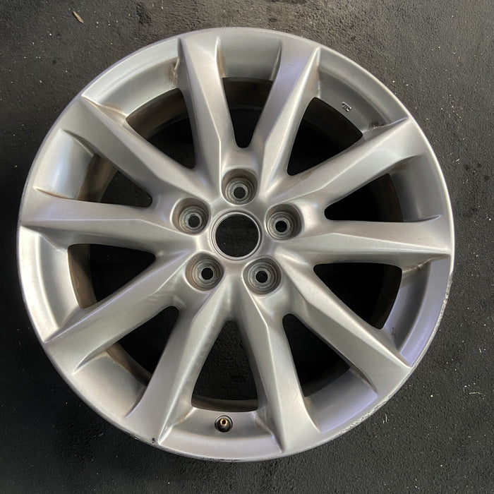 18" MAZDA 3 17-18 18x7 , bright silver Original OEM Wheel Rim - Angle View