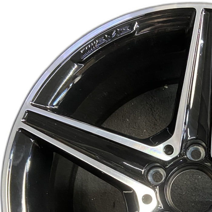 18" MERCEDES C-CLASS 15 205 Type; Sdn C400 5 spoke 18x8.5 black accents - Angle View