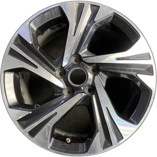 17" XV CROSSTREK 24-25 17x7 , , angled spoke, machined face with pockets - Front View