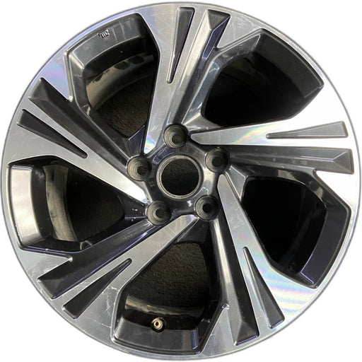 17" XV CROSSTREK 24-25 17x7 alloy 5 spoke angled spoke machined face with - Front View