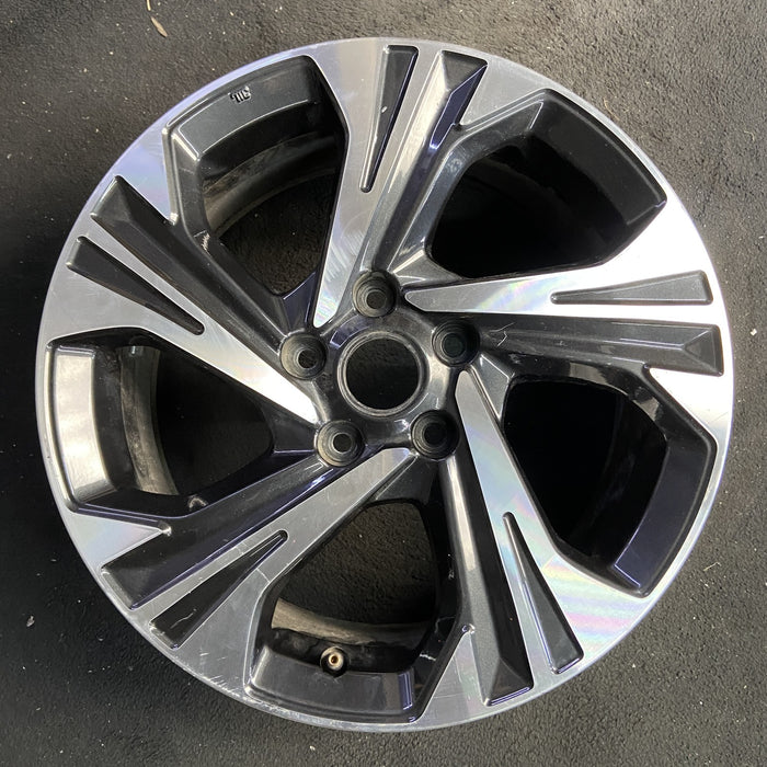 17" XV CROSSTREK 24-25 17x7 , , angled spoke, machined face with pockets - Angle View