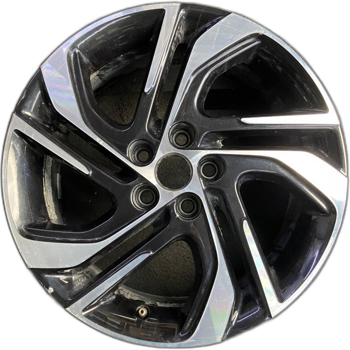 17" BOLT 22 17x6.5 machined black opt PZE Original OEM Wheel Rim - Front View