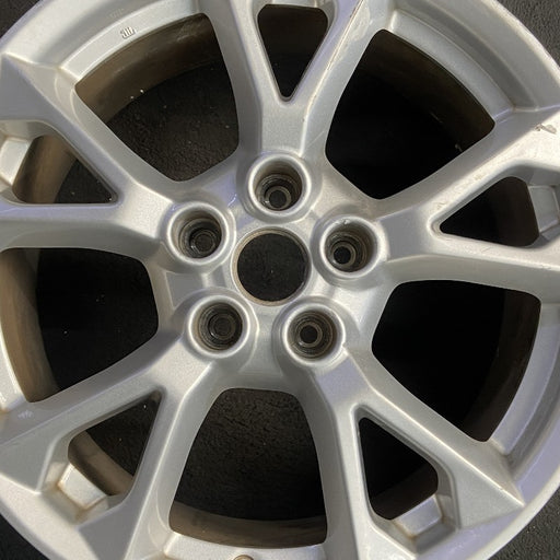 18" MAXIMA 12-14 18x8 alloy 5 V spokes flat spoke bright silver Original OEM - Angle View