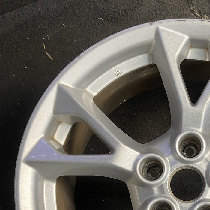 18" MAXIMA 12-14 18x8 alloy 5 V spokes flat spoke bright silver Original OEM - Side Profile