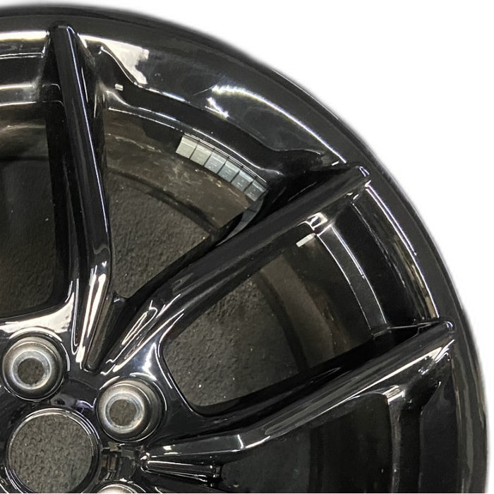 19" MUSTANG 24-25 19x8.5 5 spoke U spoke black Original OEM Wheel Rim - Side Profile