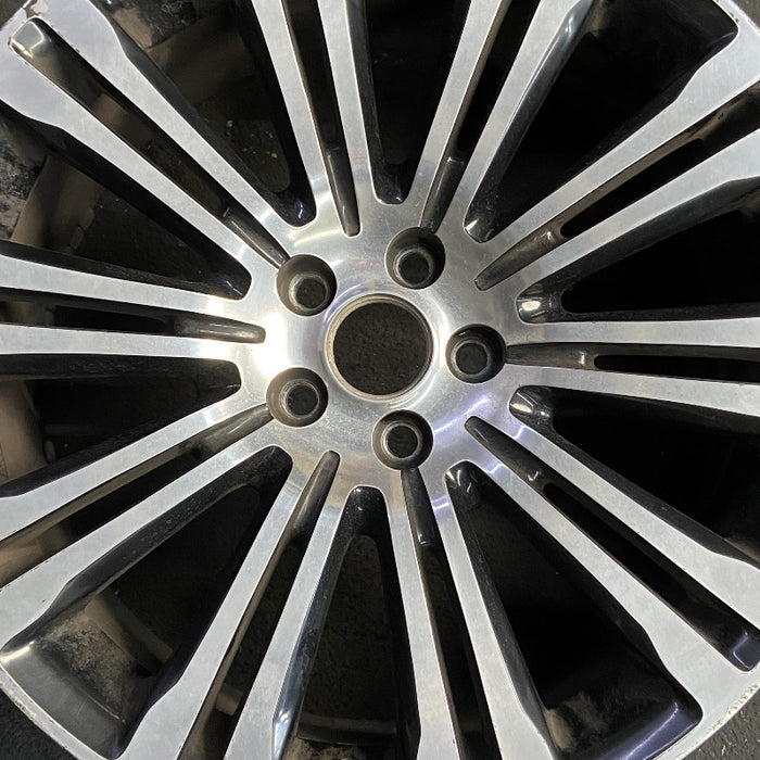 20" 300 11 20x8 alloy 10 double spoke 20 spoke machined face black pockets - Angle View