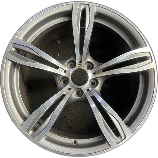20" BMW M5 12-16 20x9 alloy 5 double spoke frt narrow opening in spoke silver - Front View