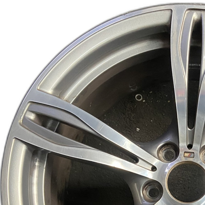 20" BMW M5 12-16 20x9 alloy 5 double spoke frt narrow opening in spoke silver - Angle View