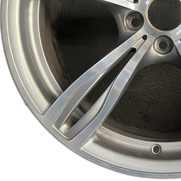 20" BMW M5 12-16 20x9 alloy 5 double spoke frt narrow opening in spoke silver - Back View