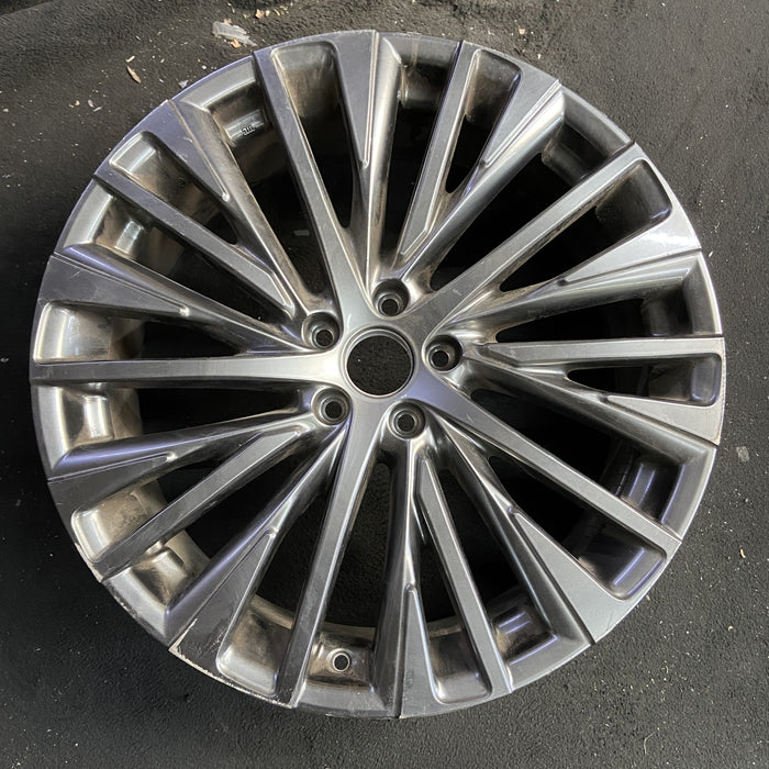 21" LEXUS RX350 23-25 21x8, 20 spoke, silver Original OEM Wheel Rim - Angle View