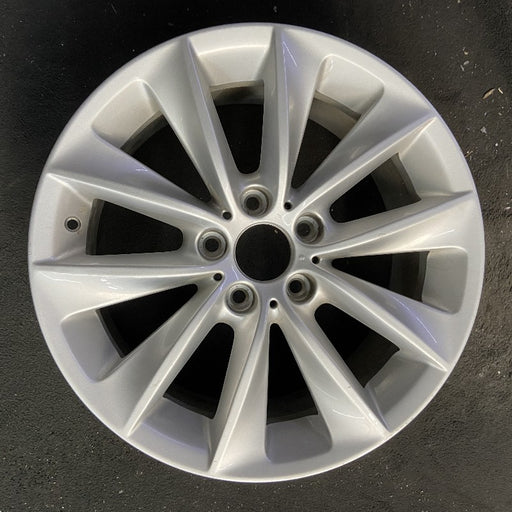 18" BMW X3 11-14 18x8 alloy 5 spoke V spoke design silver Original OEM Wheel Rim - Front View