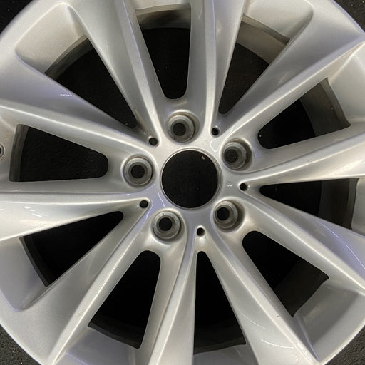 18" BMW X3 11-14 18x8 alloy 5 spoke V spoke design silver Original OEM Wheel Rim - Angle View