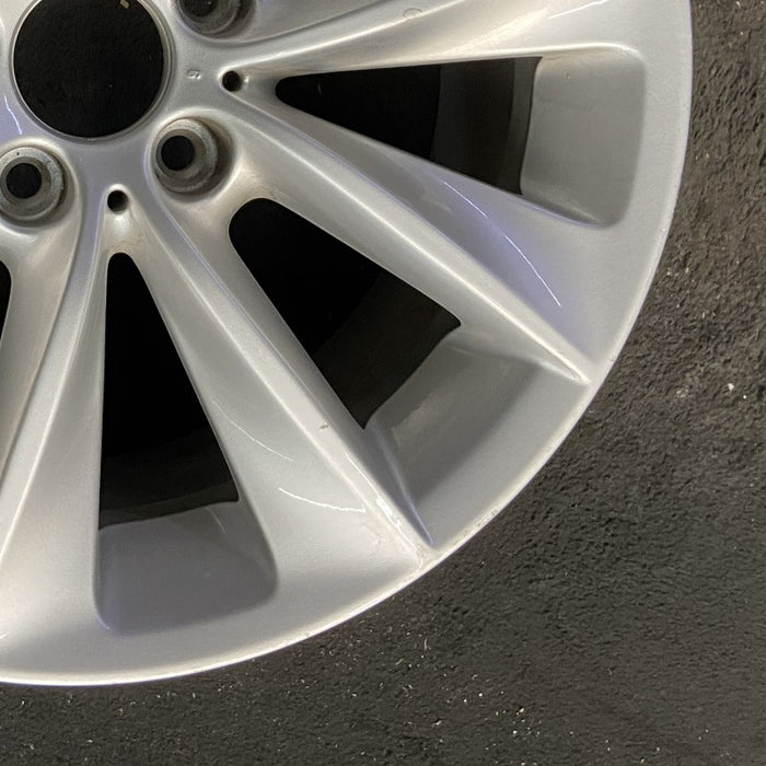 18" BMW X3 11-14 18x8 alloy 5 spoke V spoke design silver Original OEM Wheel Rim - Back View