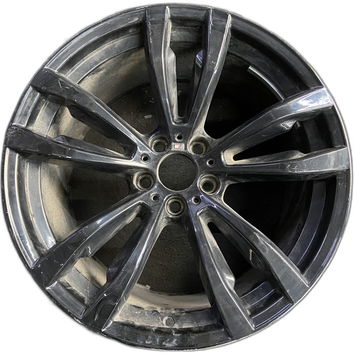 20" BMW X5 14-18 20x11 , 5 spoke, V spoke, flat spoke, black Original OEM Wheel - Front View