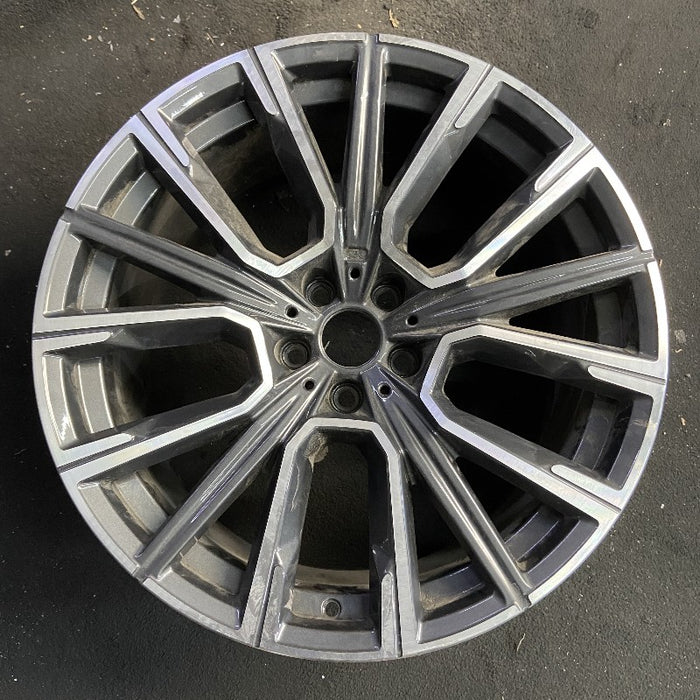 20" BMW 740i 21-22 20x10 star design dark gray orbit gray Original OEM Wheel Rim - Front View