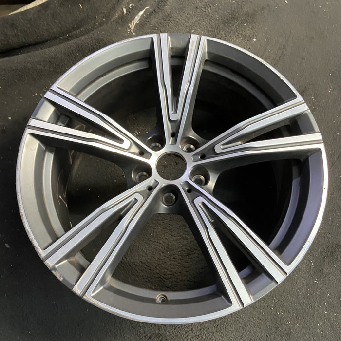 19" BMW 330e 21-24 19x8, , V spoke Original OEM Wheel Rim - Side Profile