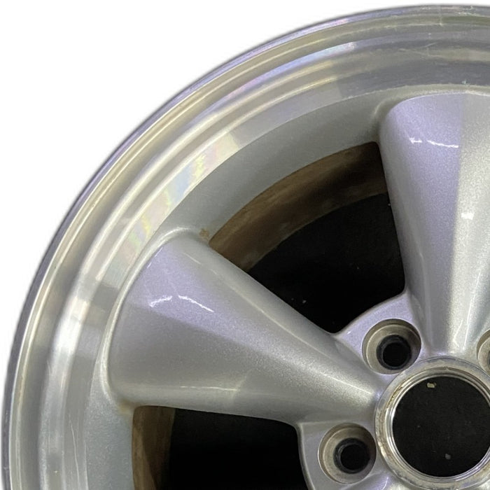 17" MUSTANG 05 17x8 cast aluminum funnel 5 spoke sparkle silver Original OEM - Angle View
