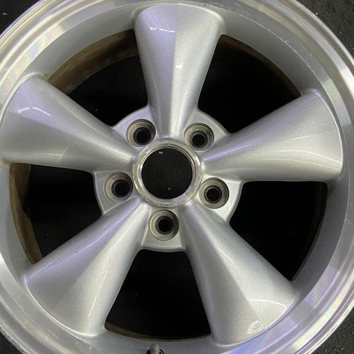 17" MUSTANG 05 17x8 cast aluminum funnel 5 spoke sparkle silver Original OEM - Angle View