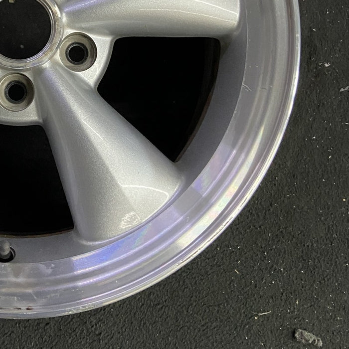17" MUSTANG 05 17x8 cast aluminum funnel 5 spoke sparkle silver Original OEM - Back View