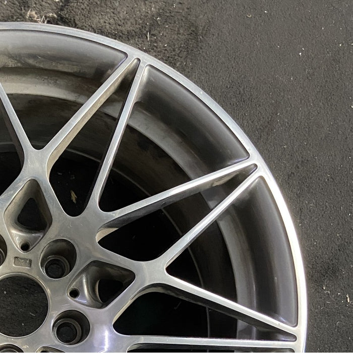 20" BMW M3 18 20x10 10 spoke star spoke gray ferric gray Original OEM Wheel Rim - Close-Up Detail