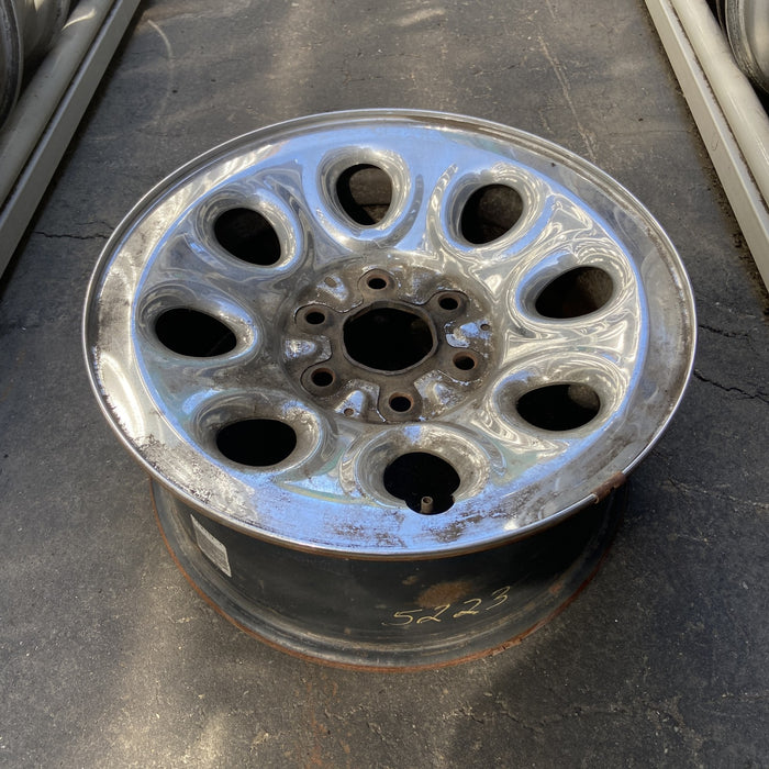 17" AVALANCHE 1500 07-10 17x7.5", steel, 8 hole, chrome Original OEM Wheel Rim - Side Profile
