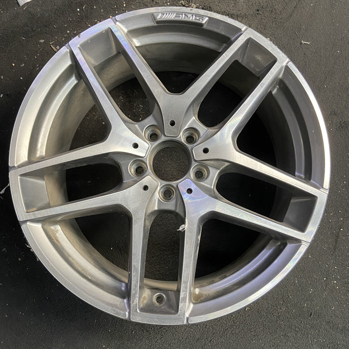 19" MERCEDES GLC-CLASS 16 , 19x8, 10 spoke, gray accents Original OEM Wheel Rim - Angle View