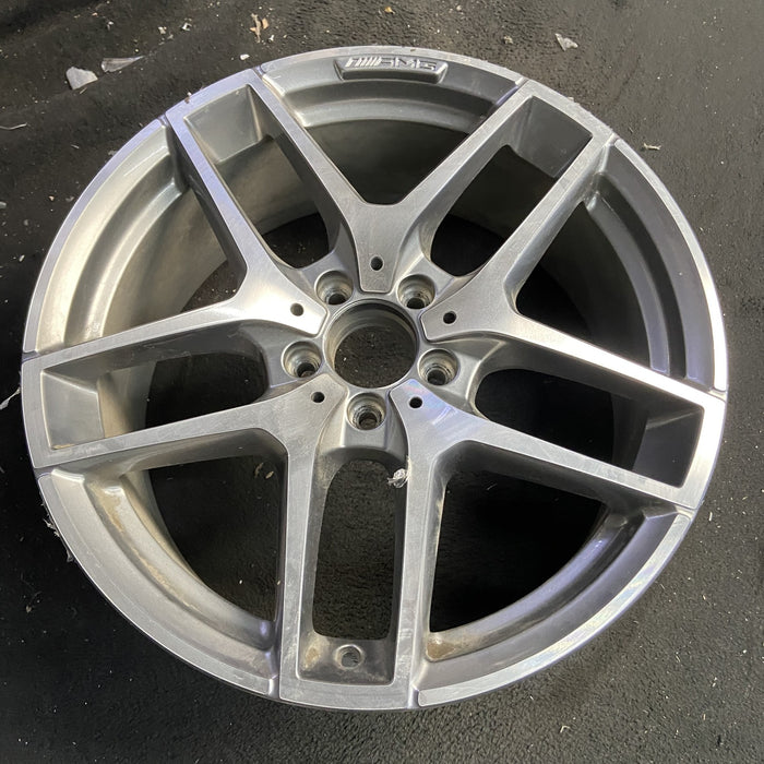 19" MERCEDES GLC-CLASS 16 , 19x8, 10 spoke, gray accents Original OEM Wheel Rim - Side Profile