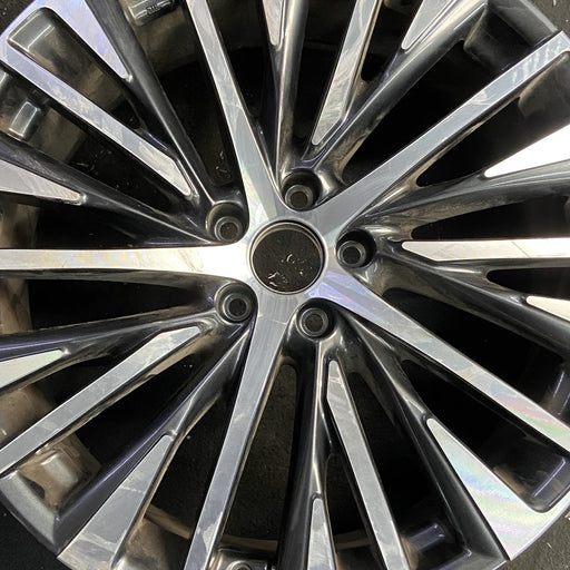 21" LEXUS RX350 23-25 21x8 20 spoke machined black Original OEM Wheel Rim - Angle View