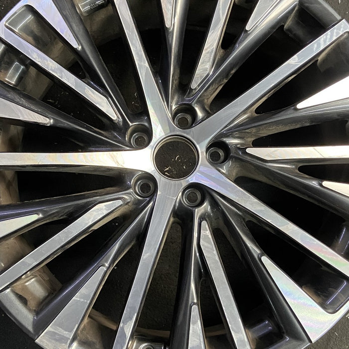 21" LEXUS RX350 23-25 21x8 20 spoke machined black Original OEM Wheel Rim - Angle View