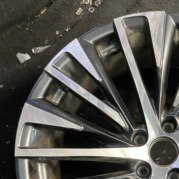 21" LEXUS RX350 23-25 21x8 20 spoke machined black Original OEM Wheel Rim - Side Profile
