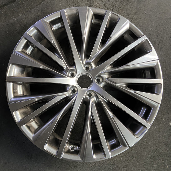 21" LEXUS RX350 23-25 21x8, 20 spoke, silver Original OEM Wheel Rim - Angle View