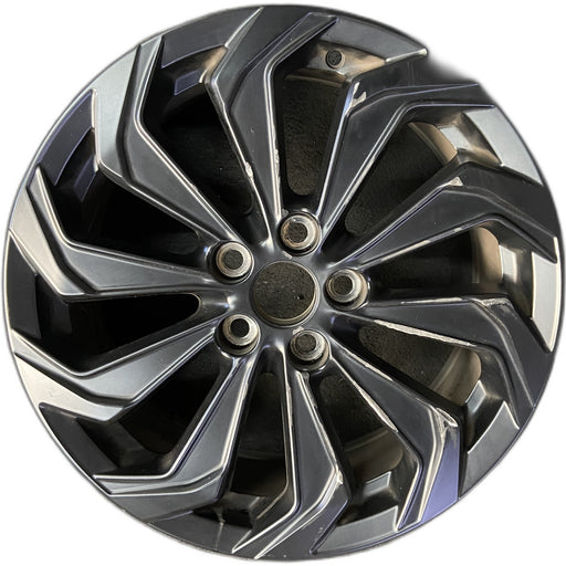 18" UX200 20-23 18x7 , 10 spoke, machined black Original OEM Wheel Rim - Front View