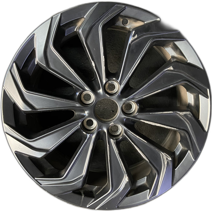 18" UX200 20-23 18x7 , 10 spoke, machined black Original OEM Wheel Rim - Front View