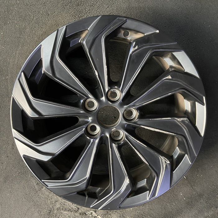18" UX200 20-23 18x7 , 10 spoke, machined black Original OEM Wheel Rim - Angle View