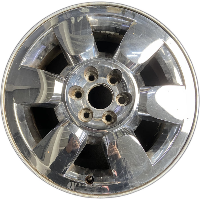 20" SIERRA 1500 PICKUP 09-11 20x8.5, 6 spoke, chrome, flat faced spoke, - Front View