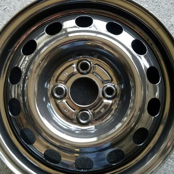 14" CIVIC 92 14x5 steel Htbk Si black Original OEM Wheel Rim - Angle View