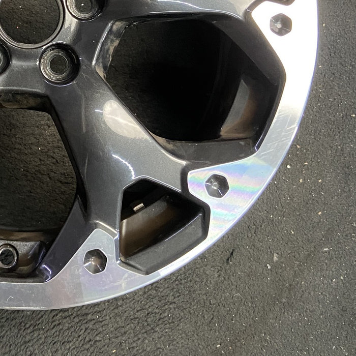 17" XV CROSSTREK 21 17x7 alloy machined face dark gray pockets outer machined - Back View