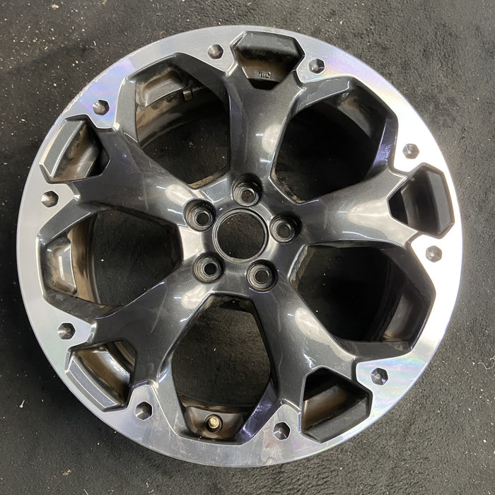 17" XV CROSSTREK 21 17x7 , machined face, dark gray pockets Original OEM Wheel - Angle View