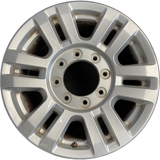 18" FORD F250SD PICKUP 17 18x8 , aluminum, 12 spoke , silver Original OEM Wheel - Front View