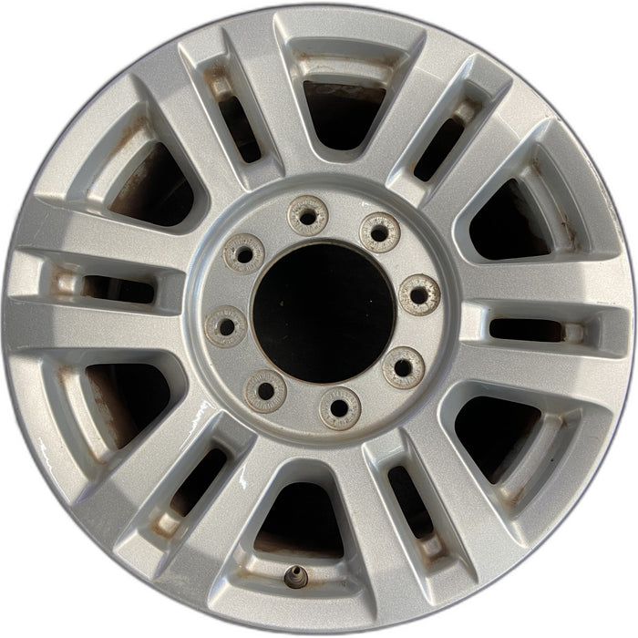 18" FORD F250SD PICKUP 17 18x8 , aluminum, 12 spoke , silver Original OEM Wheel - Front View