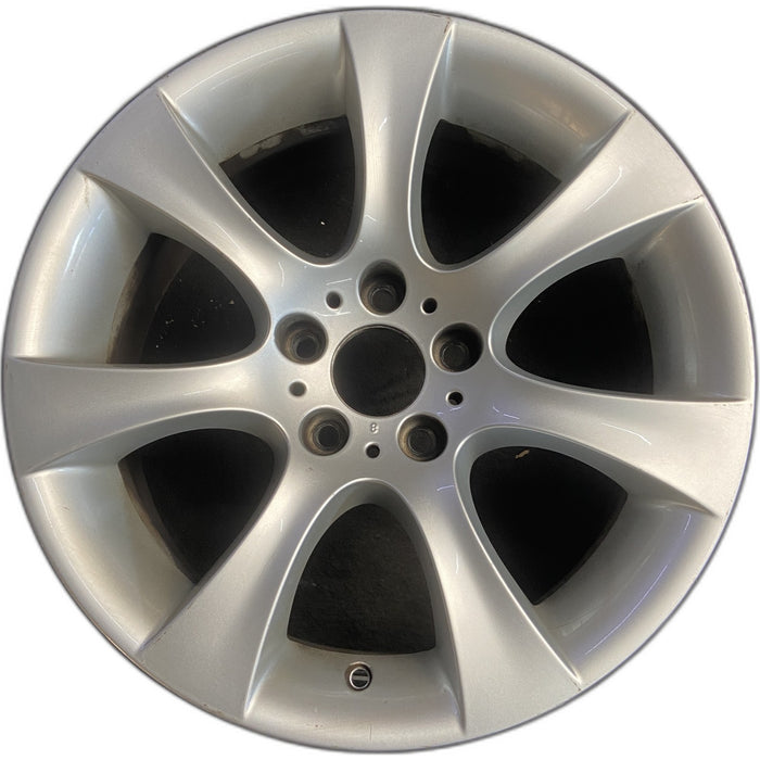 18" BMW 525i 04-05 18x8 , 7 spoke, flared end spoke Original OEM Wheel Rim - Front View