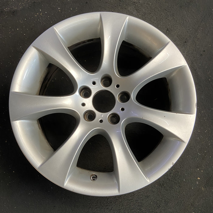 18" BMW 525i 04-05 18x8 , 7 spoke, flared end spoke Original OEM Wheel Rim - Angle View