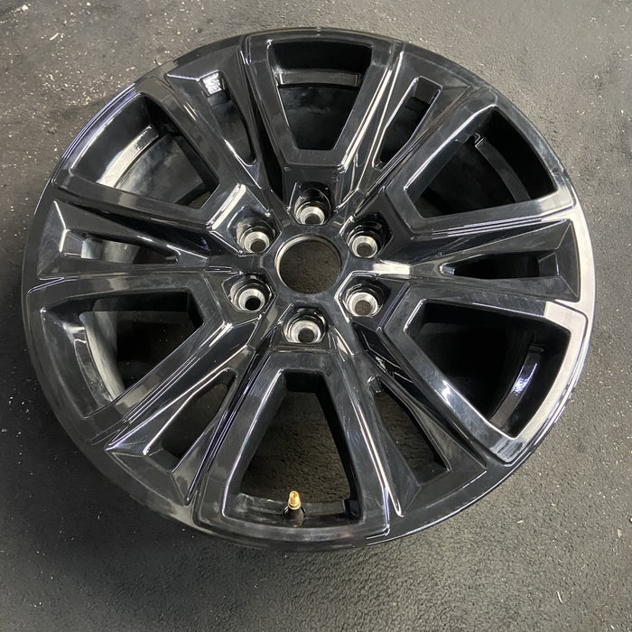 20" FORD F150 PICKUP 24-25 20x8.5, , split spoke, , black Original OEM Wheel Rim - Side Profile
