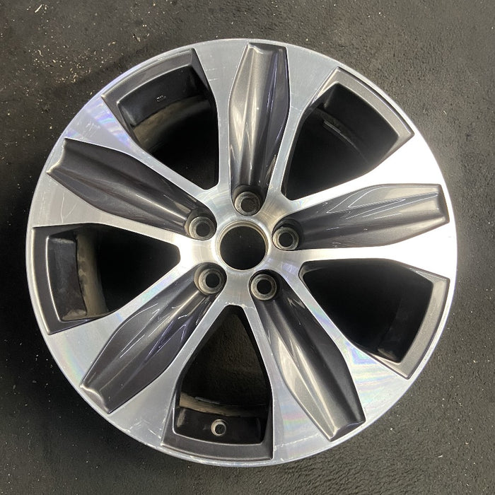 18" HIGHLANDER 20-21 18x8 alloy 5 spoke machined dark gray Original OEM Wheel - Front View