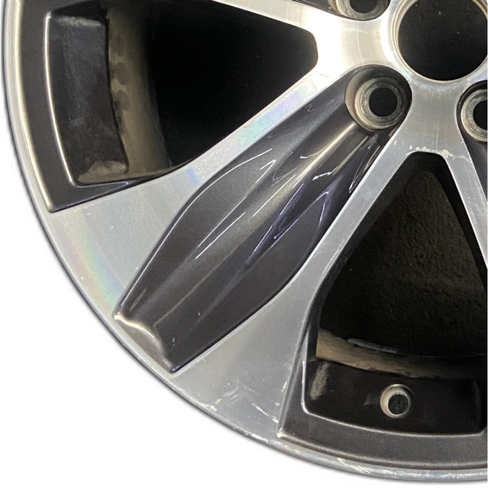 18" HIGHLANDER 20-21 18x8 alloy 5 spoke machined dark gray Original OEM Wheel - Back View
